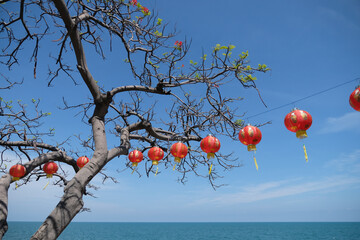 Red lanterns are used to decorate important Chinese festivals.
