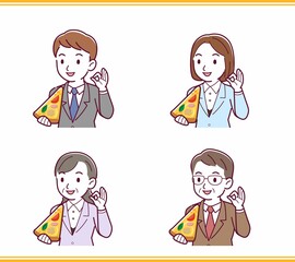 ピザを食べる人