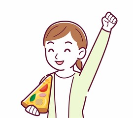 Fototapeta premium ピザを食べる人