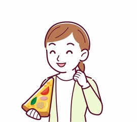 ピザを食べる人