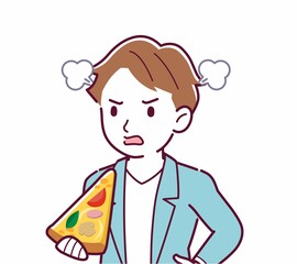 ピザを食べる人