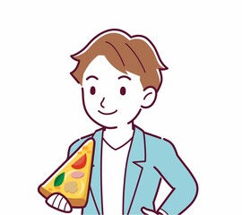 ピザを食べる人