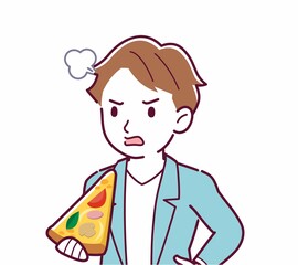 ピザを食べる人