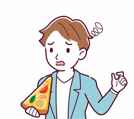 ピザを食べる人