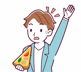 ピザを食べる人