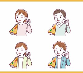 ピザを食べる人