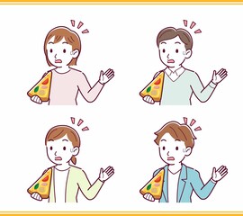 ピザを食べる人