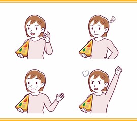 ピザを食べる人