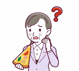 ピザを食べる人