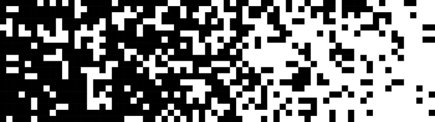 Halftone squares. Vector stylized geometric pattern and background. Falling pixels. Abstract mosaic. Vector illustration.