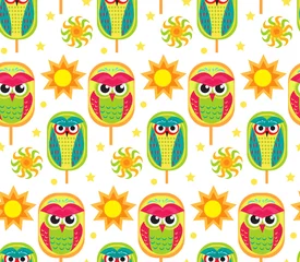 Fotobehang Pohela Boishakh kids seamless pattern. Bengali New Year endless background, texture with paper windmill. Vector illustration © Lucia Fox