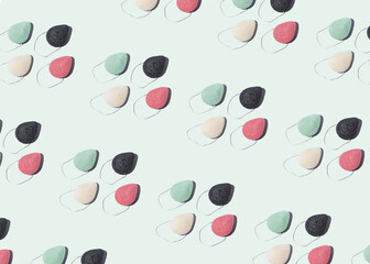 Konjac sponge zero waste beauty tools pattern on green