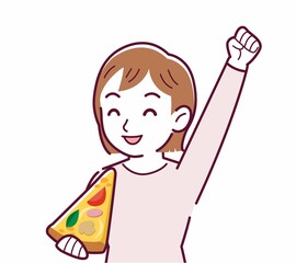 Fototapeta premium ピザを食べる人