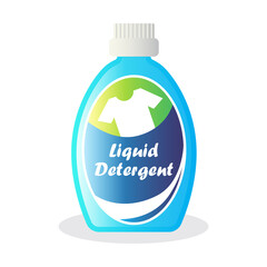 liquid detergent bottle on white background. vector illustration