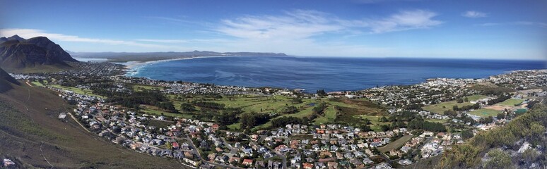 panorama view of the coastal town called Hermanus 