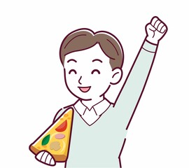 ピザを食べる人