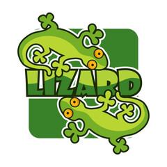 gecko lizard character isolated on white background.  vector illustration