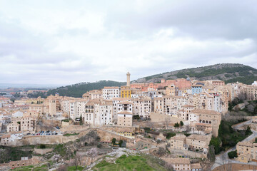 View of the city of Cuenca (Spain) taking from a hill.