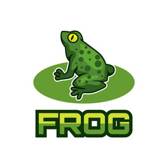 green frog logo isolated on white background. vector illustration