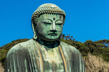 Giant Buddha statue of Kamakura, one of the three biggest sitting Buddhas in Japan