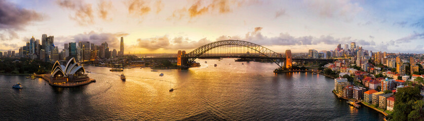 Sydney kirribilli zonsondergang naar brug