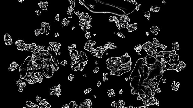 T-Rex Skull Loop 06 - T-Rex's Falling Skulls.