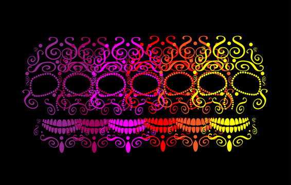 Skull vector background for fashion design, patterns, tattoos, day of the dead. 