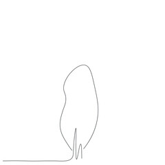 Tree one line drawing, vector illustration