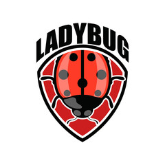 Obraz premium lady bug logo isolated on white background vector illustration