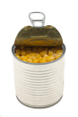 canned corn in a jar isolated