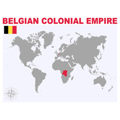 Fototapeta na wymiar vector map of the Belgian colonial empire for your project