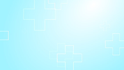 Medical white blue cross pattern background.