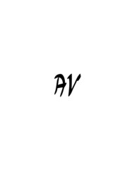 AV initial handwriting logo for identity