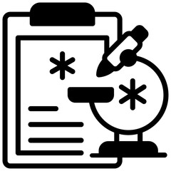 An editable solid vector of medical prescription