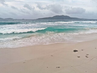 Surfers Beach (Grand Anse) auf den Seychellen, La Digue