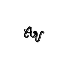 Initial AV handwritten monogram and elegant logo design