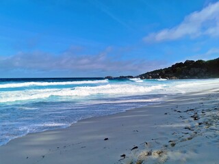 Surfers Beach (Grand Anse) auf den Seychellen, La Digue