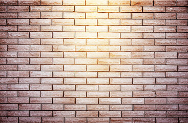 Empty space of brick wall texture background with spotlight. brick wall. Light on the wall. Brick dark background.