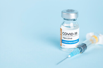 Coronavirus Covid-19 Vaccine vial glass bottle