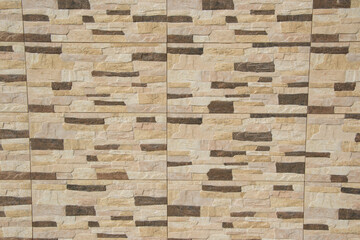 Brown bricks wall pattern, wall texture made from natural stones for interior of exterior, building, brick decoration