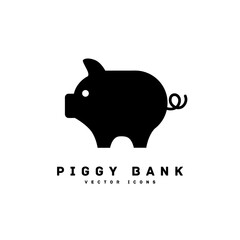 Piggy bank silhouette icon vector illustration