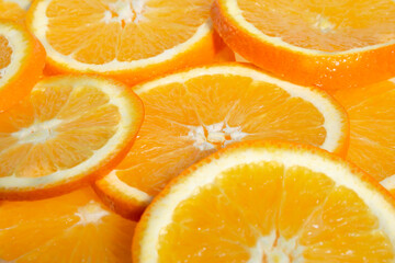 Oranges citrus fruits orange slices collection food background fresh fruit