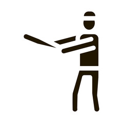 Baseball Gamer Icon Vector Glyph Illustration