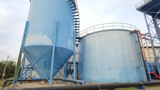 Water tank in the factory. System water control industry