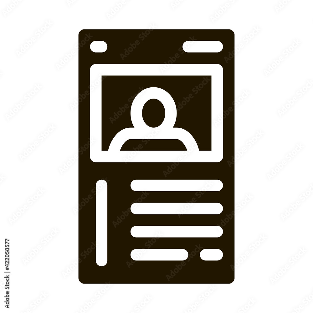 Poster Player Gamer Card Icon Vector Glyph Illustration