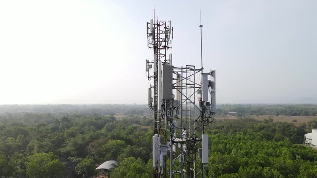 Wireless telecommunication, Cellular 3g, 4g, 5g radio transmitter and repeater tower.