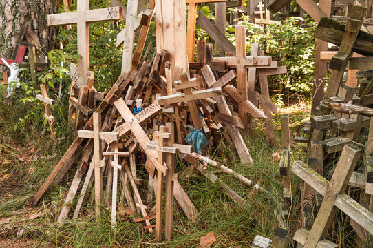Crosses on St. Mountain Grabarka. Podlasie. Poland