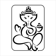 Ganesha The Lord Of Wisdom Calligraphic Style M_2103006