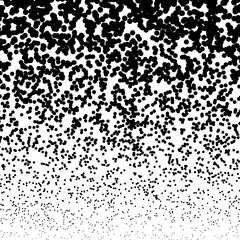 Background with irregular, chaotic dots, points, circle. Abstract monochrome pattern. Black and white color. Vector illustration Memphis style Random halftone. Pointillism