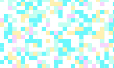Abstract square pixel mosaic colorful background geometric seamless pattern in pastel colors. 8 bit